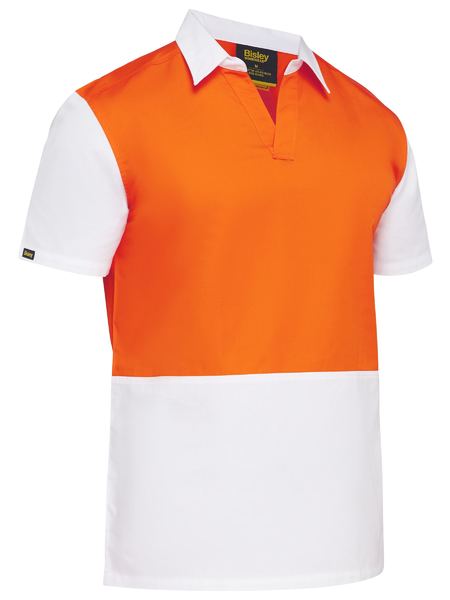 Two Tone Hi Vis V Neck Shirt Short Sleeve - made by Bisley