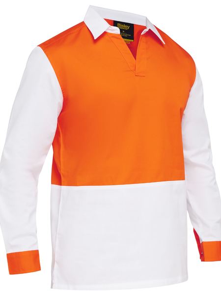 Two Tone Hi Vis V Neck Shirt Long Sleeve - made by Bisley