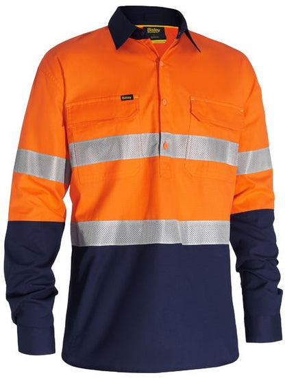 X Airflow Closed Front Taped Hi Vis Ripstop Shirt - made by Bisley