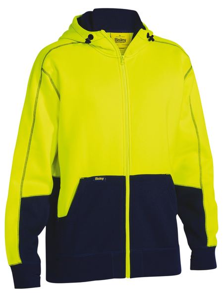 Hi Vis Zip Front Fleece Hoodie - made by Bisley