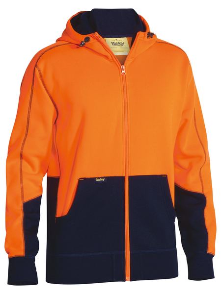 Hi Vis Zip Front Fleece Hoodie - made by Bisley