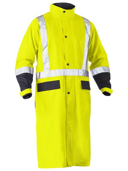 Taped Hi Vis Long Rain Coat - made by Bisley