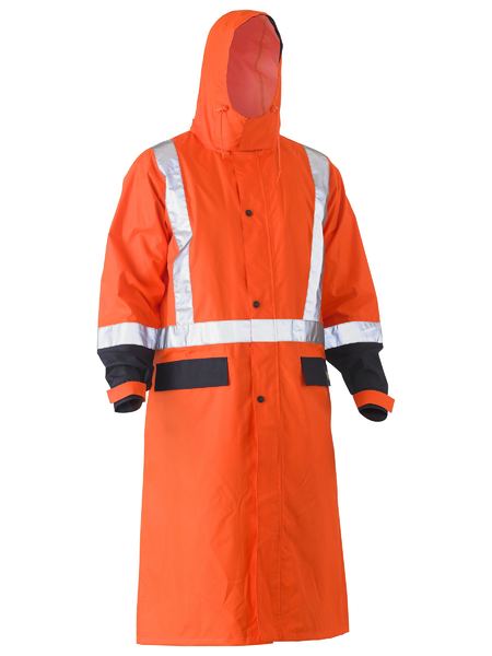 Taped Hi Vis Long Rain Coat - made by Bisley