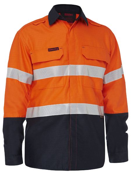 Apex 160 Taped Hi Vis Lw Fr Ripstop Vented Shirt - made by Bisley