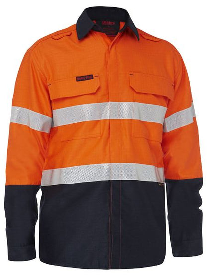 Apex 185 Taped Hi Vis Fr Ripstop Vented Shirt - made by Bisley