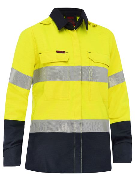 Apex 185 Womens Taped Hi Vis Fr Vented Shirt - made by Bisley