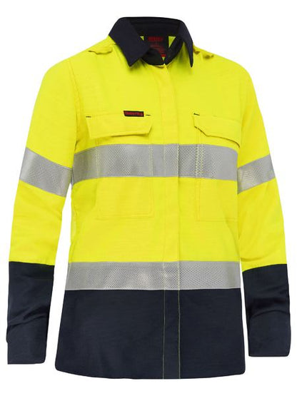 Apex 185 Womens Taped Hi Vis Fr Vented Shirt - made by Bisley