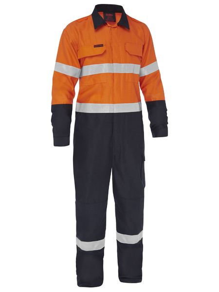 Apex 185/240 Taped Hi Vis Fr Ripstop Vented Combo Coverall - made by Bisley