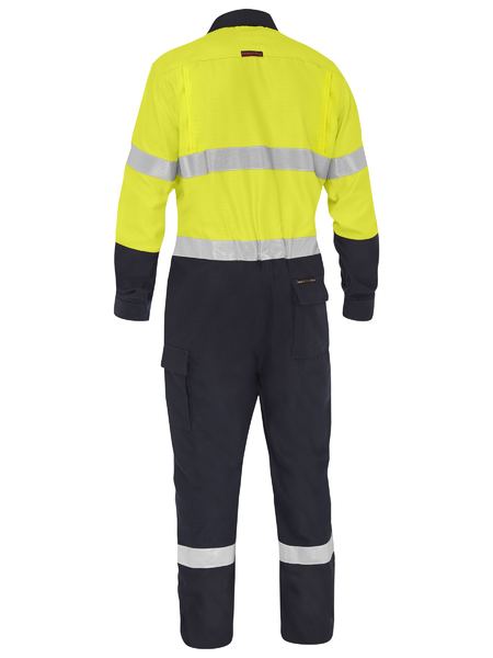 Apex 185/240 Taped Hi Vis Fr Ripstop Vented Combo Coverall - made by Bisley