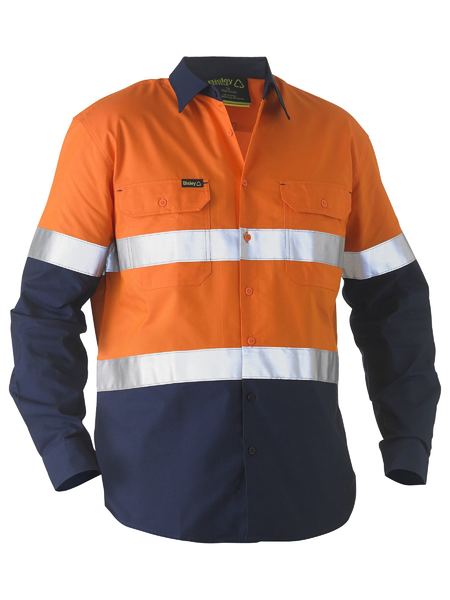 This product is made by Bisley and distributed by B-Protected. The Taped 2 Tone Hi Vis Recycled Drill Shirt has the part number of B-BS6996T