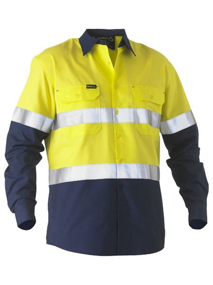 Taped 2 Tone Hi Vis Recycled Drill Shirt - made by Bisley