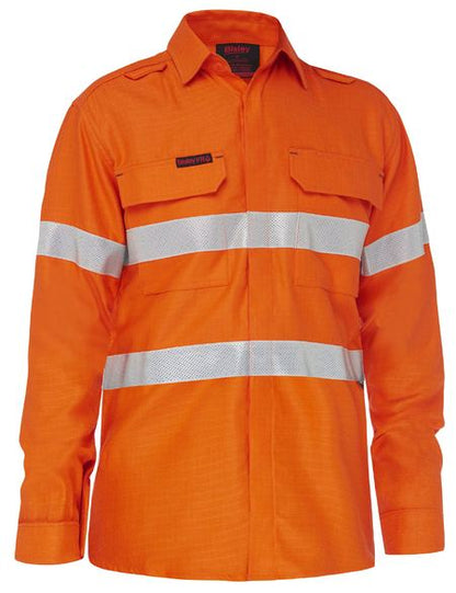 Apex 160 Taped Hi Vis Lw Fr Ripstop Vented Shirt - made by Bisley