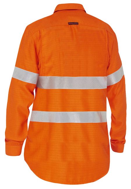 Apex 160 Womens Taped Hi Vis Lw Fr Ripstop Vented Shirt - made by Bisley