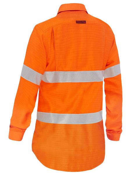 Apex 185 Womens Taped Hi Vis Ripstop Fr Vented Shirt - made by Bisley