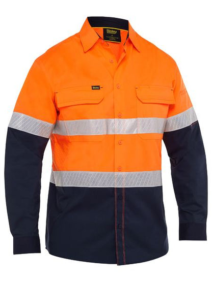 Mens X Airflow Hi Vis Taped Laser Long Sleeve Shirt - made by Bisley