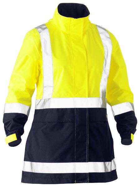 Womens Taped Hi Vis Recycled Rain Shell Jacket - made by Bisley