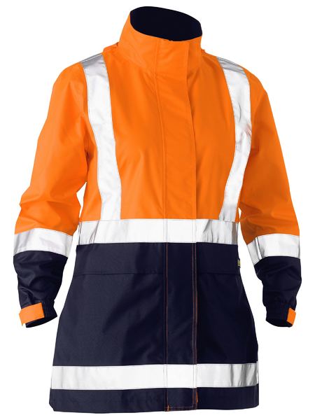 Womens Taped Hi Vis Recycled Rain Shell Jacket - made by Bisley