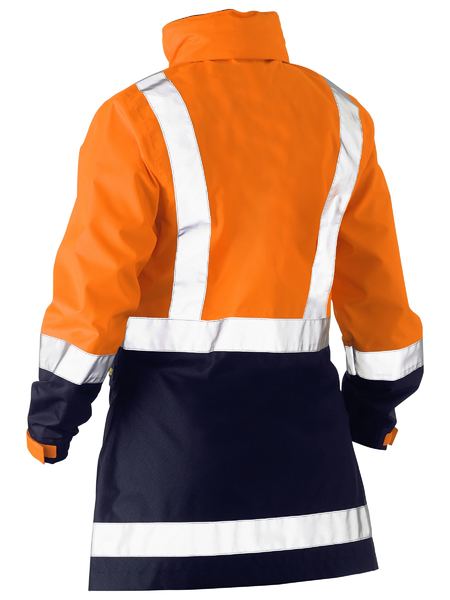 This product is made by Bisley and distributed by B-Protected. The Womens H Taped Two Tone Hi Vis Rain Jacket has the part number of B-BJL6966T