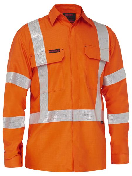 Apex 185 X Taped Hi Vis Fr Ripstop Vented Shirt - made by Bisley