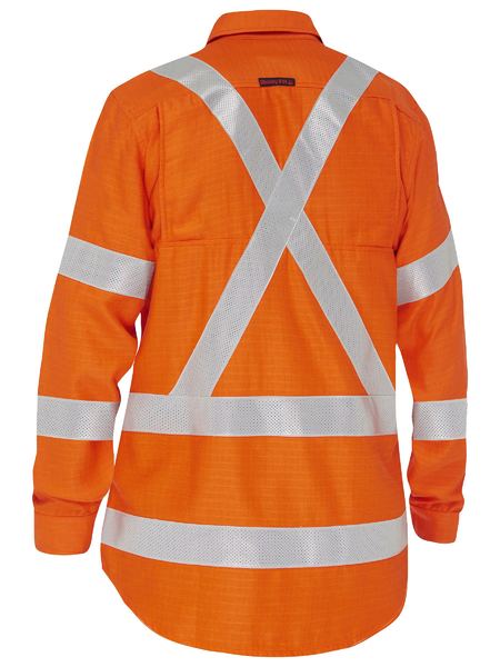 Apex 185 Womens X Taped Hi Vis Fr Ripstop Vented Shirt - made by Bisley