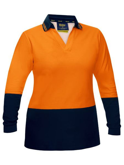 Womens Hi Vis V Neck Polo - made by Bisley