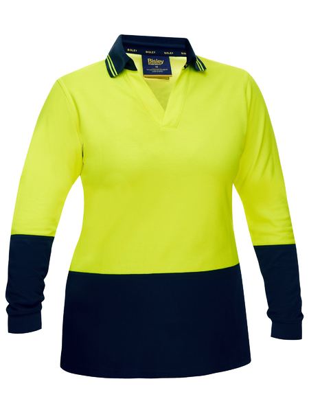 Womens Hi Vis V Neck Polo - made by Bisley