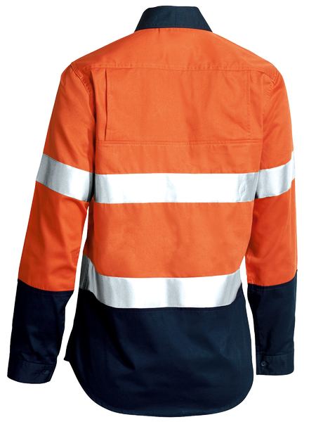 Womens Taped Cool Lightweight Hi Vis Shirt Long Sleeve - made by Bisley