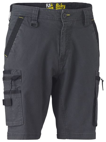 Flx And Move Stretch Utility Zip Cargo Short - made by Bisley