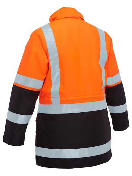 This product is made by Bisley and distributed by B-Protected. The Womens Taped Hi Vis 5 In 1 Rain Jacket has the part number of B-BKL6975