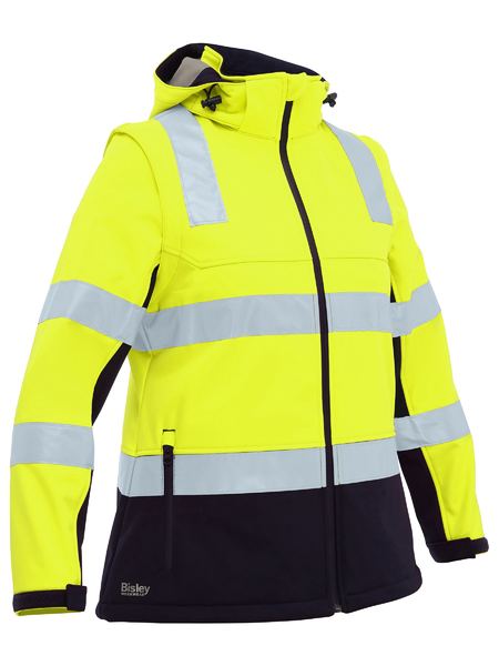 Womens Taped Two Tone Hi Vis 3 In 1 Soft Shell Jacket - made by Bisley