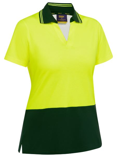 Womens Hi Vis V Neck Polo - made by Bisley