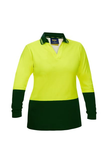 Womens Hi Vis V Neck Polo - made by Bisley