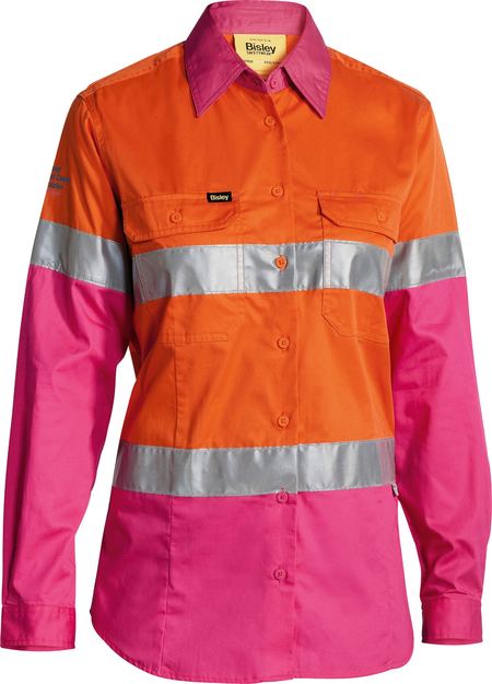 Womens Taped Cool Lightweight Hi Vis Shirt With Nbcf Embroidery - made by Bisley