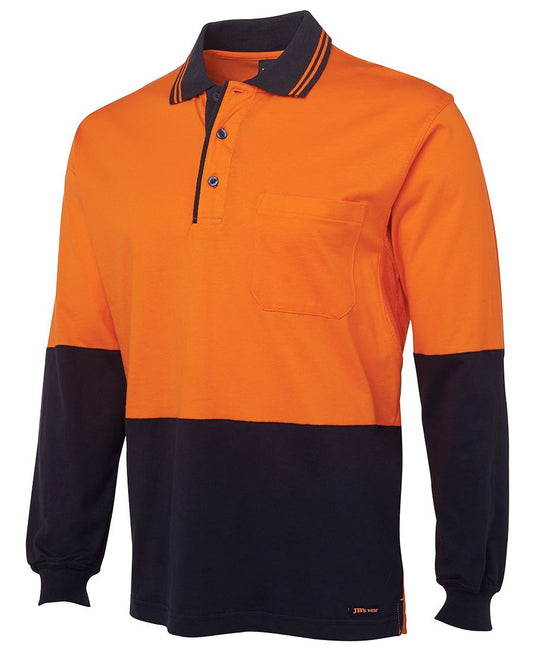 Jbs Hivis Long Sleeve Cotton Polo - made by JBs Wear