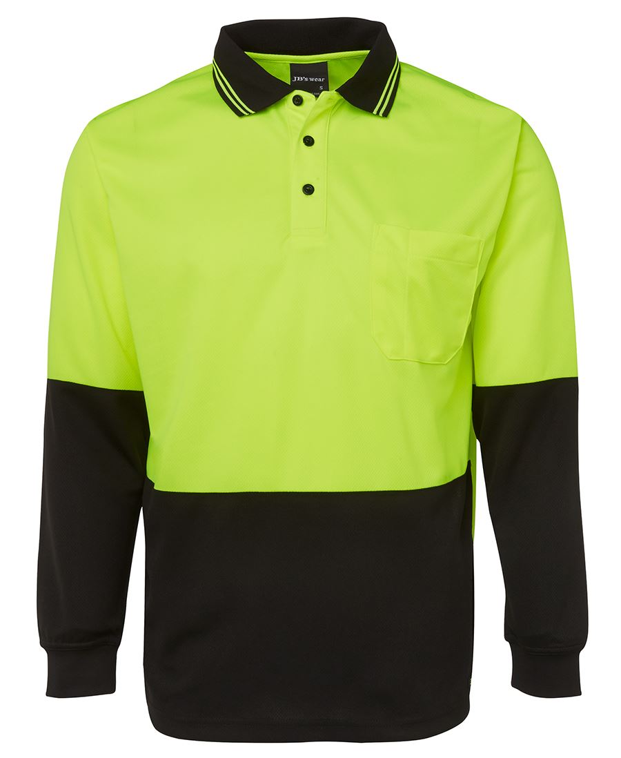 Hi Vis Long Sleeve Polo Shirt - made by JBs Wear