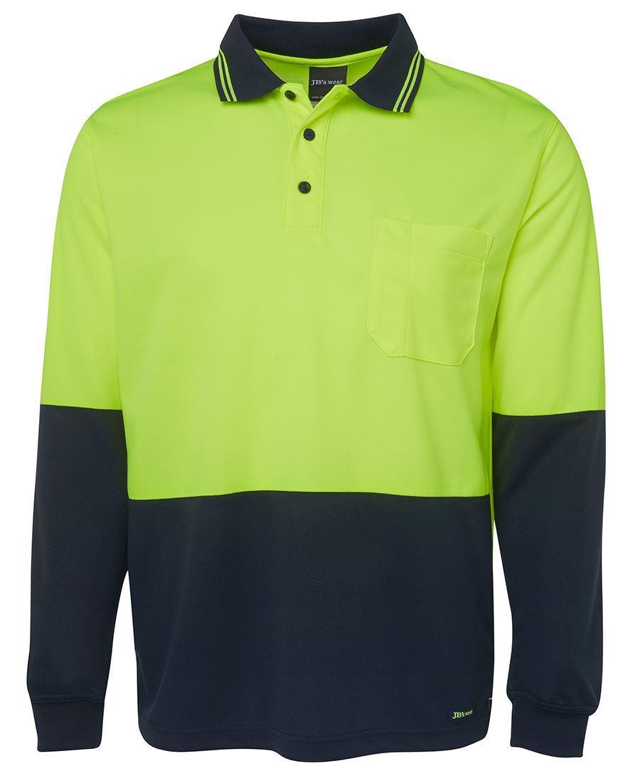 Hi Vis Long Sleeve Polo Shirt - made by JBs Wear