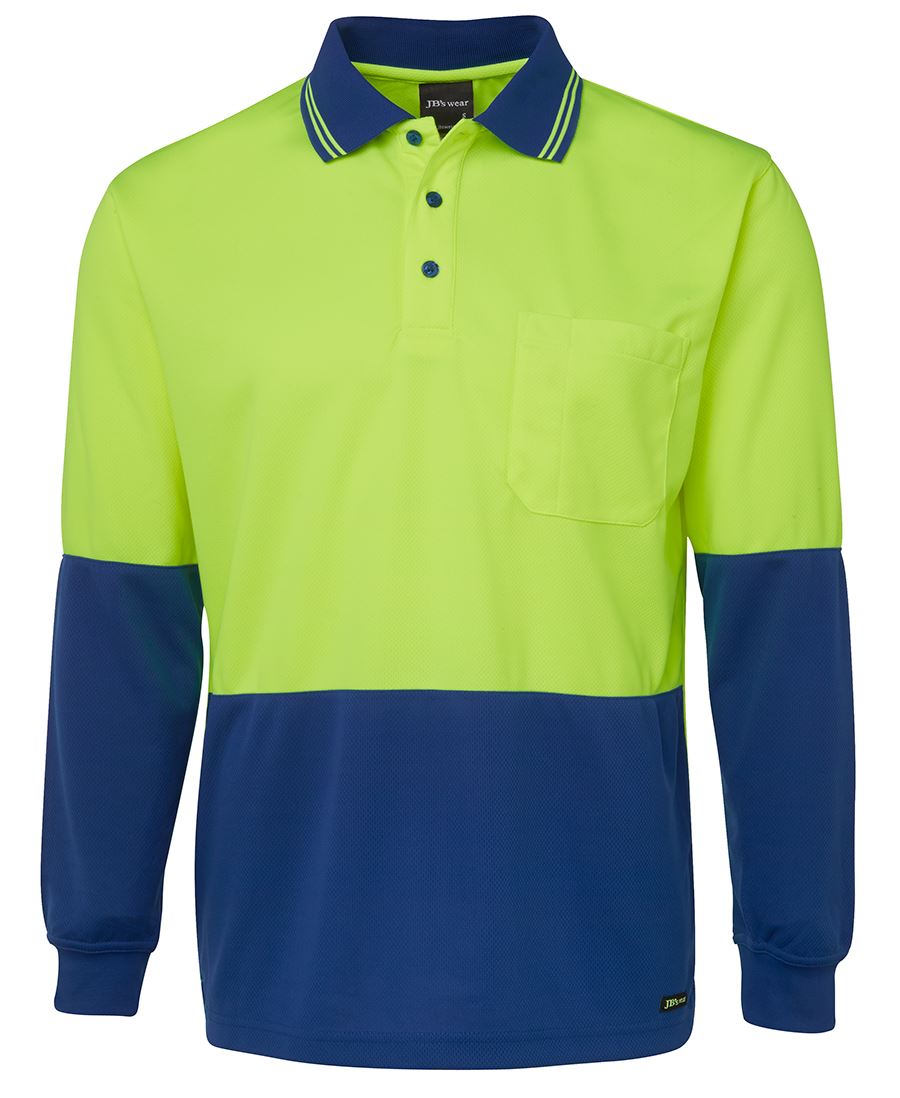 Hi Vis Long Sleeve Polo Shirt - made by JBs Wear