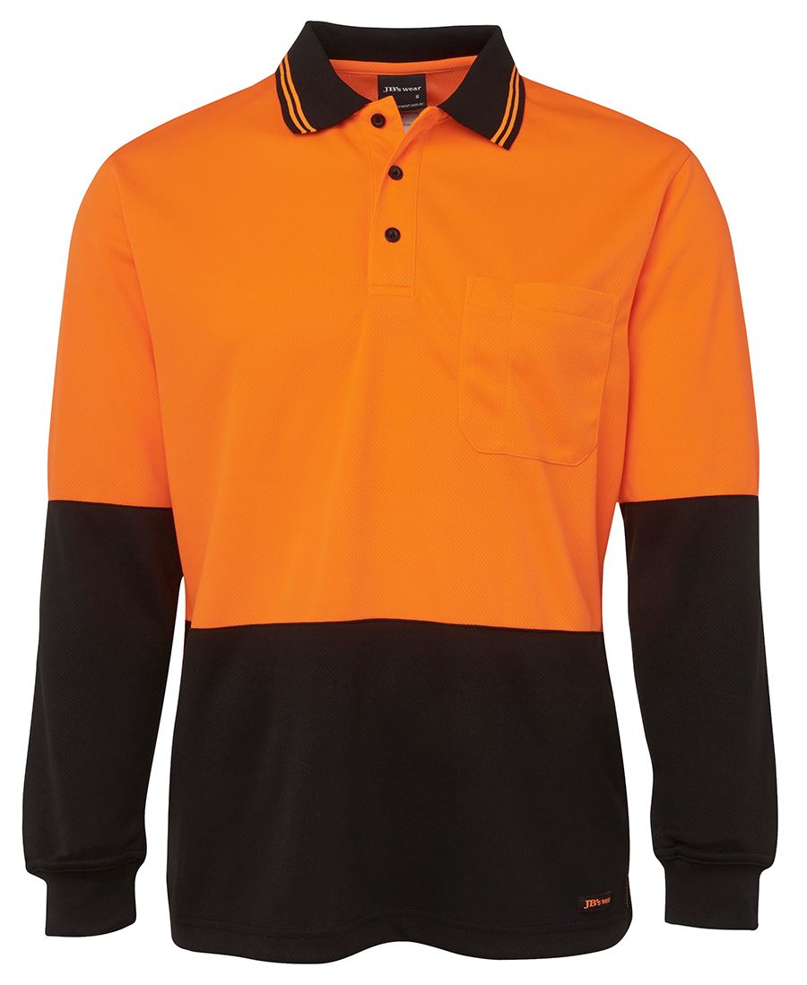 Hi Vis Long Sleeve Polo Shirt - made by JBs Wear