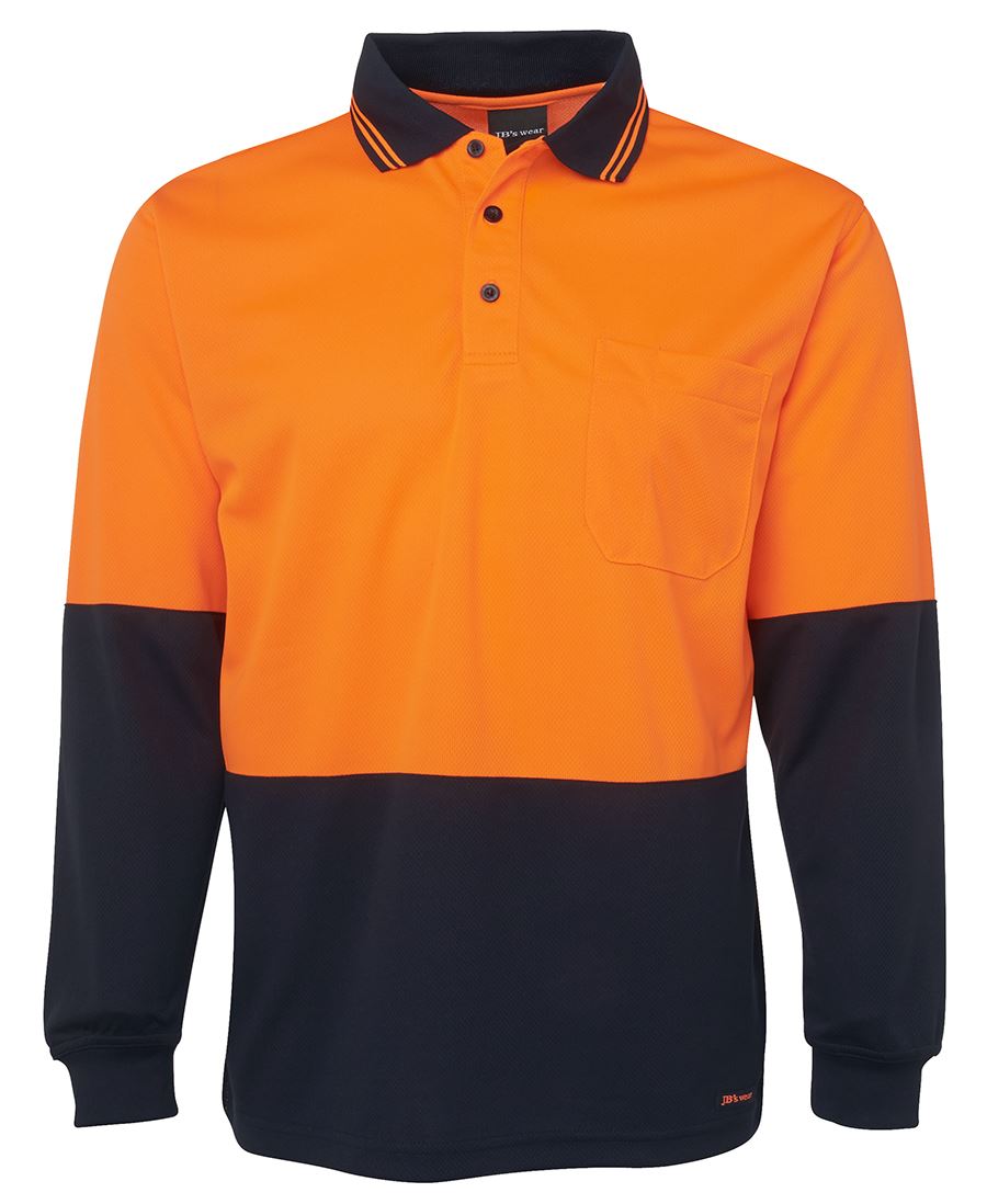 Hi Vis Long Sleeve Polo Shirt - made by JBs Wear