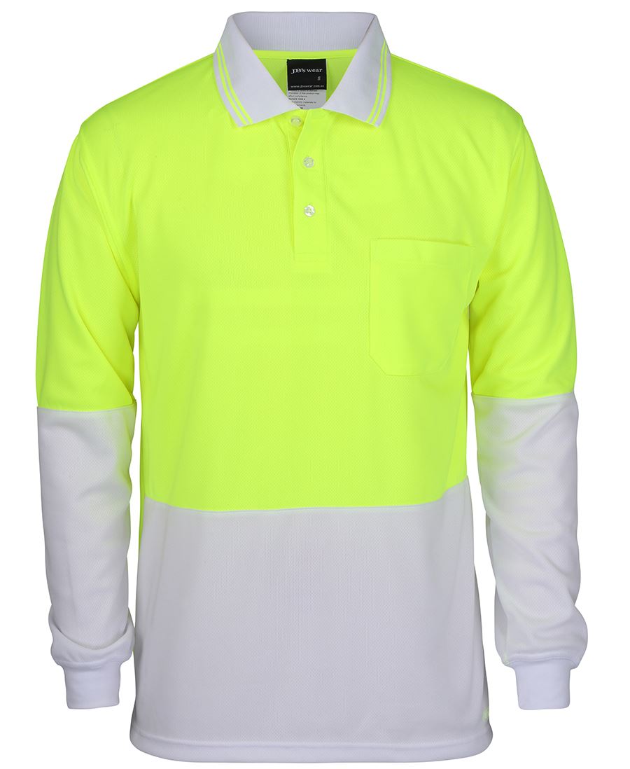 Hi Vis Long Sleeve Polo Shirt - made by JBs Wear