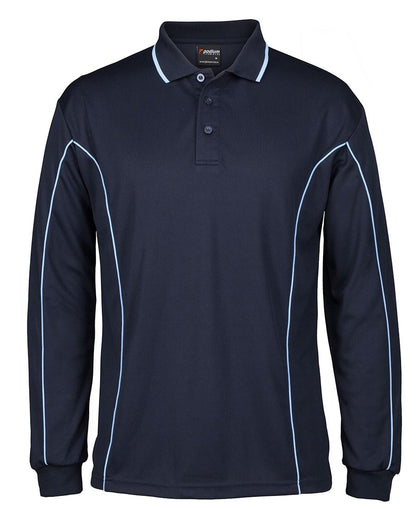 Long Sleeve Piping Poly Polo - made by JBs Wear