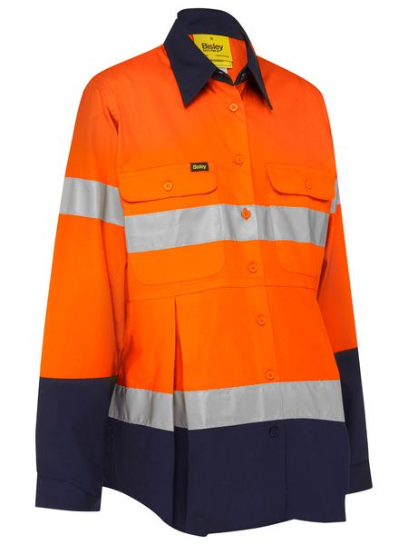 This product is made by Bisley and distributed by B-Protected. The Womens Taped Hi Vis Maternity Drill Shirt has the part number of B-BLM6456T