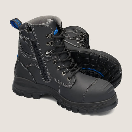 Lace Up Zip Safety Boot