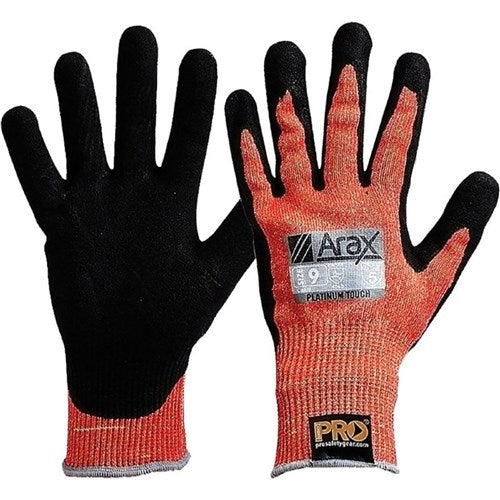 Arax Platinum Gloves - PU Nitrile Dip on Red Liner