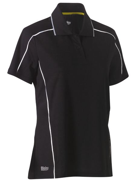 Ladies Hi Vis Ref Piping Polo - made by Bisley