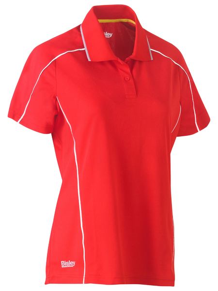 Ladies Hi Vis Ref Piping Polo - made by Bisley