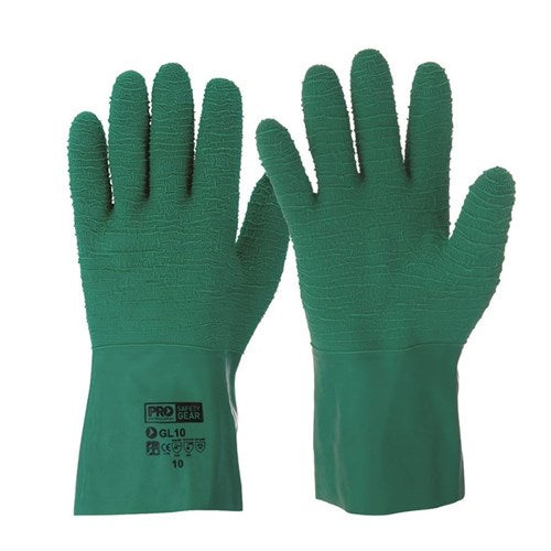 Latex Rubber Gloves - Gauntlet Ripple