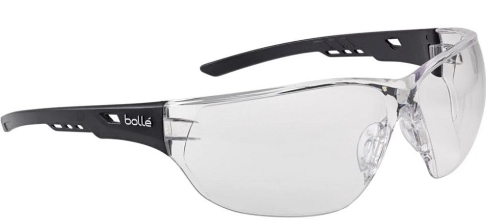 NESS Black Temple Safety Specs - Box of 10 Pairs - made by Bolle