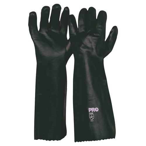 Green Double Dip PVC Gloves - 45cm - One Size - made by PRO Choice