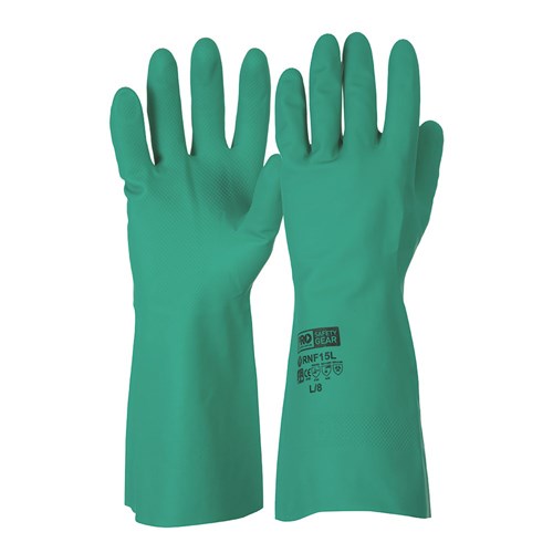Green Nitrile Gloves 33cm - made by PRO Choice